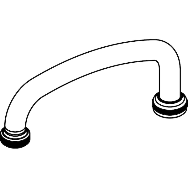 8" Swivel Tube Spout With Hose End, Polished Chrome